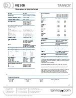 Preview for 2 page of Tannoy VQ 100 Technical Specifications