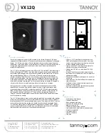 Tannoy VX 12Q Specifications preview