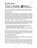 Предварительный просмотр 1 страницы TAOS TSL2560 EVM User Manual