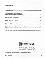 Tapco 4400 Service Manual preview