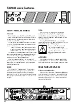 Preview for 8 page of Tapco Juice J-2500 Owner'S Manual