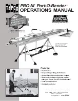 Tapco Port-O-Bender PRO-III Operation Manual preview