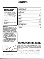 Preview for 2 page of Tappan 31 series Owner'S Manual