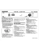 Preview for 1 page of Tappan TDB652RB Operating Instructions