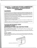 Preview for 6 page of Tappan TMT106T1B1 Owner'S Manual