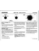 Tappan TWX233RB Operating Instructions preview