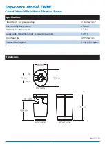 Предварительный просмотр 2 страницы Tapworks TWHF Installation And Operation Manual