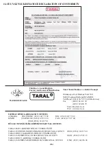 Preview for 16 page of TARAL ASTRON 7014 Owner'S Manual