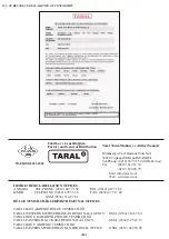 Preview for 12 page of TARAL TAR 100 Owner'S Manual