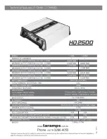 Предварительный просмотр 3 страницы Taramp's HD 2500 Manual