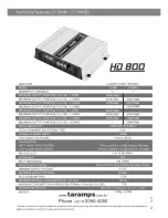 Предварительный просмотр 3 страницы Taramp's HD-800 Manual