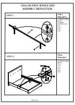 Предварительный просмотр 6 страницы Target Furniture DALLAS 139-9 DALLAS 139-14 Assembly Instruction Manual