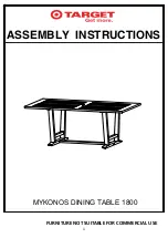 Preview for 1 page of Target MYKONOS 1800 Assembly Instructions Manual