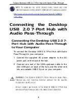 Preview for 6 page of Targus desktop USB 2.0
7-port hub
with audio pass-through User Manual