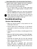 Preview for 12 page of Targus desktop USB 2.0
7-port hub
with audio pass-through User Manual