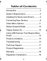 Preview for 2 page of Targus NOTEBOOK DOCKING station with video User Manual