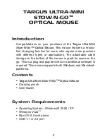 Preview for 2 page of Targus ULTRA-MINI STOW-N-GO User Manual