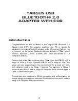 Preview for 3 page of Targus Ultra-Mini Ultra-Mini Bluetooth 2.0 Adapter with... User Manual