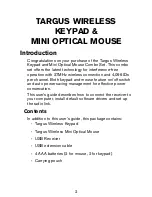 Предварительный просмотр 2 страницы Targus Wireless Keypad & Mini Optical Mouse User Manual