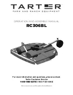 Tarter RC306BL Operation And Assembly Manual предпросмотр