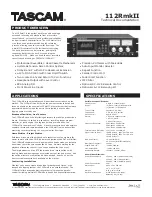 Tascam 112RMKII Technical Documentation preview