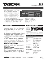 Предварительный просмотр 1 страницы Tascam 130 Technical Documentation