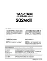 Preview for 20 page of Tascam 202 MK III Owner'S Manual