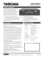 Предварительный просмотр 1 страницы Tascam 202mkIII Technical Documentation