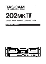 Tascam 202mkIV Owner'S Manual preview