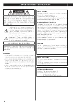 Preview for 2 page of Tascam 202MKVI Owner'S Manual