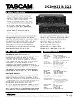 Tascam 302mkII Technical Documentation preview