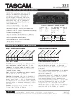 Tascam 322 Specification Sheet preview