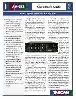 Tascam AV-452 Application Manual preview