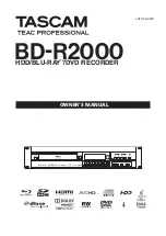 Tascam BD-R2000 Owner'S Manual preview