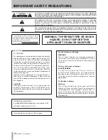 Предварительный просмотр 2 страницы Tascam CC-222MK Owner'S Manual