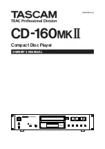 Tascam CD-160MK Owner'S Manual preview