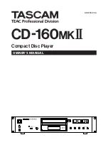 Предварительный просмотр 1 страницы Tascam CD-160MK Owner'S Manual