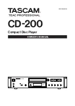 Tascam CD-200 Owner'S Manual preview