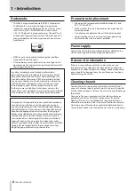 Preview for 8 page of Tascam CD-200BT Owner'S Manual