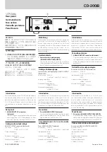 Preview for 2 page of Tascam CD-200IB Owner'S Manual Supplement