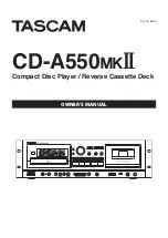 Tascam CD-A550mkII Owner'S Manual preview