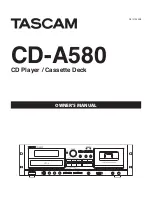 Предварительный просмотр 1 страницы Tascam CD-A580 Owner'S Manual