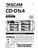 Tascam CD-D1X4 Owner'S Manual preview