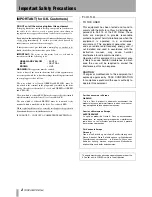 Preview for 2 page of Tascam CD-D1X4 Owner'S Manual