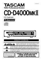 Tascam CD-D4000 MKII Owner'S Manual preview