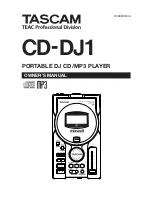Tascam CD-DJ1 Owner'S Manual preview