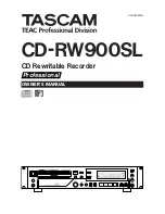 Предварительный просмотр 1 страницы Tascam CD-RW900SL Owner'S Manual