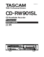 Предварительный просмотр 1 страницы Tascam CD-RW901SL Owner'S Manual