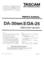 Tascam DA-30 mk II Service Manual preview