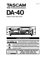 Tascam DA-40 Owner'S Manual preview